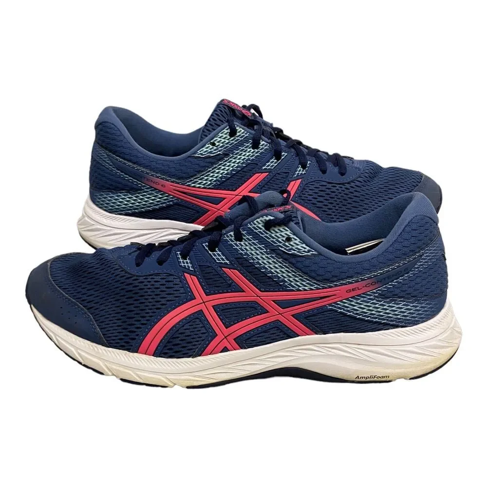 ASICS‎ Gel Contend 6 Women's Athletic Sneaker Shoes Blue Pink White Size 11
